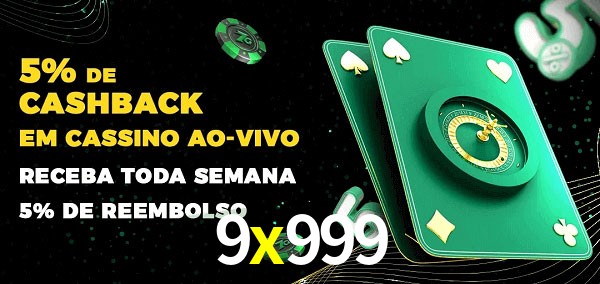 Promoções do cassino ao Vivo 9x999